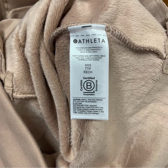 Athleta Cozy Karma Side Zip Funnel Neck Sweater in Mocha Latte Size XXS - Picture 9 of 10